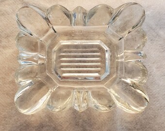 Vintage Westmoreland Mini Clear Glass Ashtray 4 rests 3.25" x 2.75" EXC COND