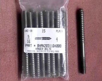 Pernos de suspensión de acero galvanizado de 15" y 4", centro liso UNC-18 de 5/16", BHAN2031104000