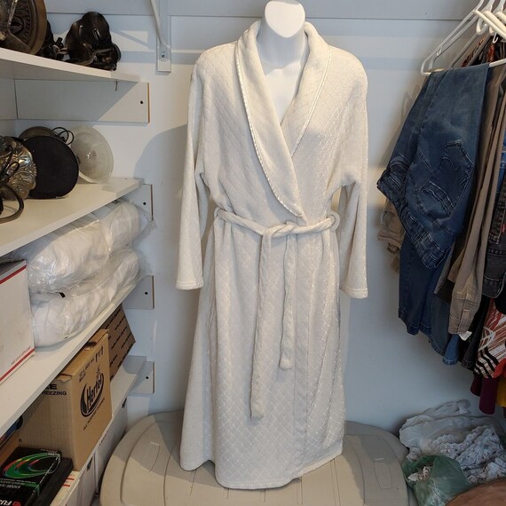 Coral bay womens midi bathrobe white size l Gem