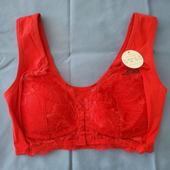 The Lacy Bra by Nuve Front Hook & Eye Closure Lucy Breeze Red New With Tags  34b -  Canada
