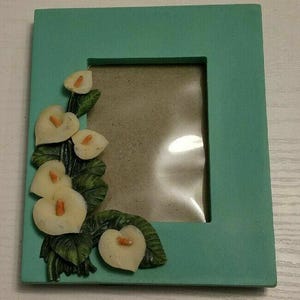 23 3D-Bilderrahmen ist 5,25 x 4,5 hält 3,5 x 2,5 Fotogelb Calla Liliengrün