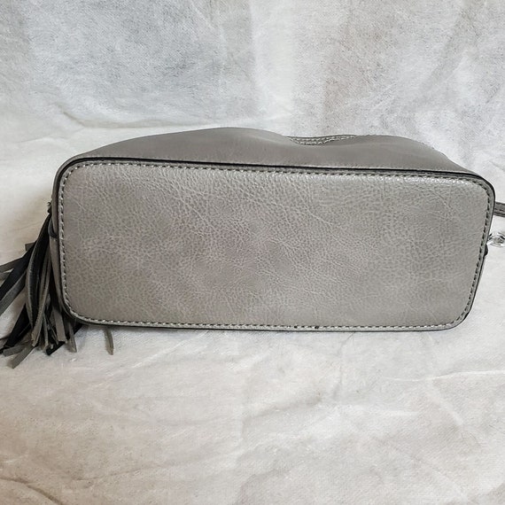 Onyx gray leather crossbody shoulder handbag purse - image 3