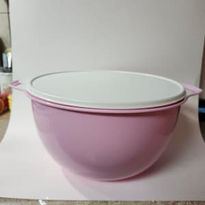 Tupperware 42 Tasse 10 Liter ROSA Mega Schüssel mit WEIßEM Deckel