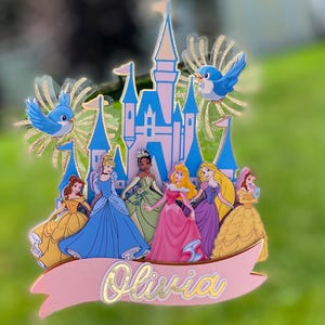 Princess Castle Cake Topper: Personalized Birthday Party Decoration