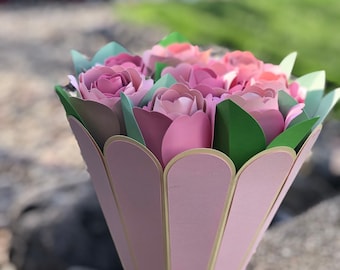 Handcrafted Paper Flower Bouquet - Perfect for Mother's Day, Grandmother's Day, or Teacher Appreciation Gift