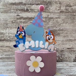 Bluey Cake Topper Set: Personalized Birthday Party Decoration