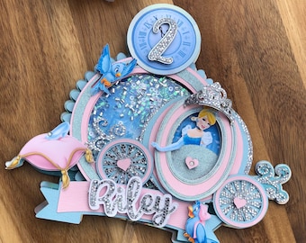 Personalized Cinderella Cake Topper: Princess Birthday Party Decor