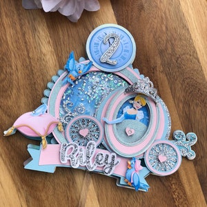 Personalized Cinderella Cake Topper: Princess Birthday Party Decor
