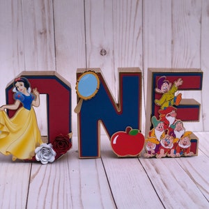 Snow White party decorations, Snow White 3d letter, Snow White birthday, Room Decor