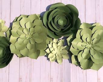Paper Wall Decor Succulents / Bridal Shower Baby Shower
