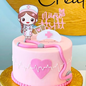 Custom Nurse Cake Topper - Personalized Medical Theme Party Decoration