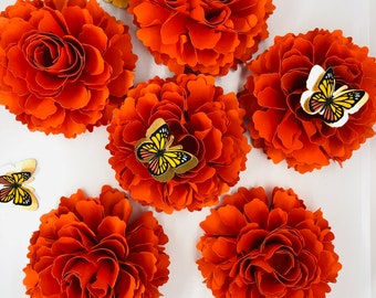 Paper Marigolds: Día de los Muertos Ofrenda Decor - Set of 6