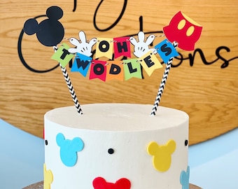 Mini Banner Cake Topper – Oh Twodles Mickey Mouse Clubhouse Theme Party