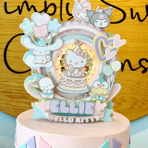 Kitty and Friends Inspired Cake Topper, Perfect for Birthdays, Showers  and Special Occasions! Custom Personalized Character Cake Topper