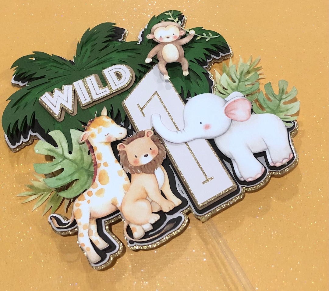 Wild One Cake Topper: Safari Jungle 1st Birthday Decoration - Etsy