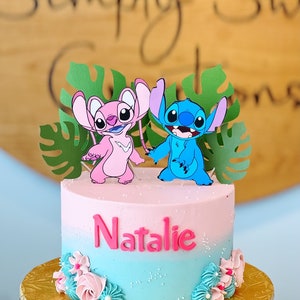 Stitch and Angel inspired Cake Topper Cutouts – Perfect for Your Themed Celebration