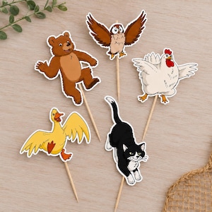 Little Bear Cupcake Topper Set | Birthday Cupcake Toppers | Little Bear Party Decorations | Woodland Animal Cupcake Picks Set of 15 image 6