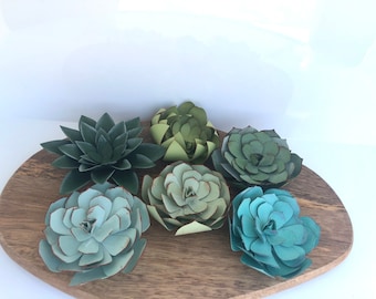 Paper Succulents Set of 6: Handmade Party & Wedding Favors