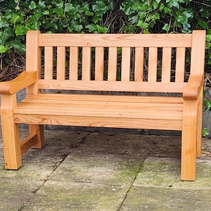 Handcrafted Garden Bench solid oak.