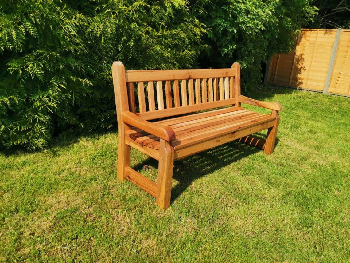 Solid Oak garden bench Etsy
