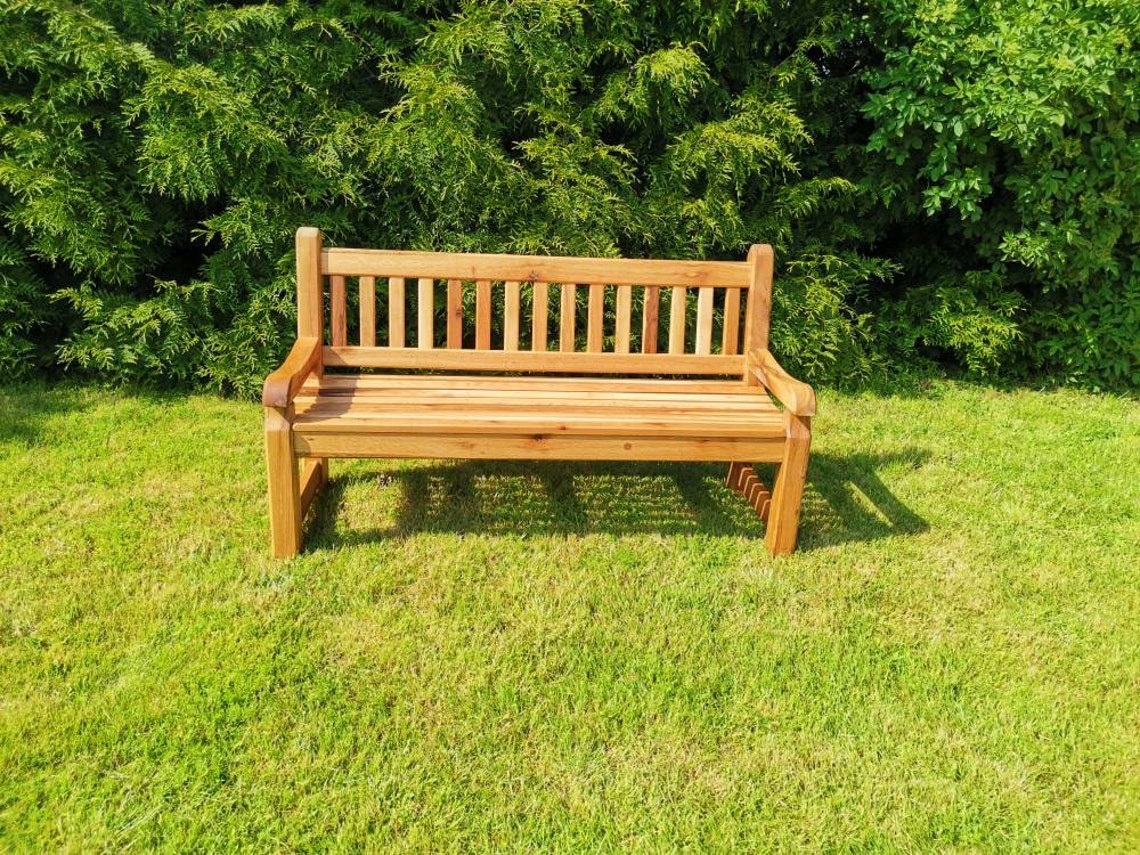 Solid Oak garden bench | Etsy
