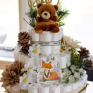 Woodland diaper cake
