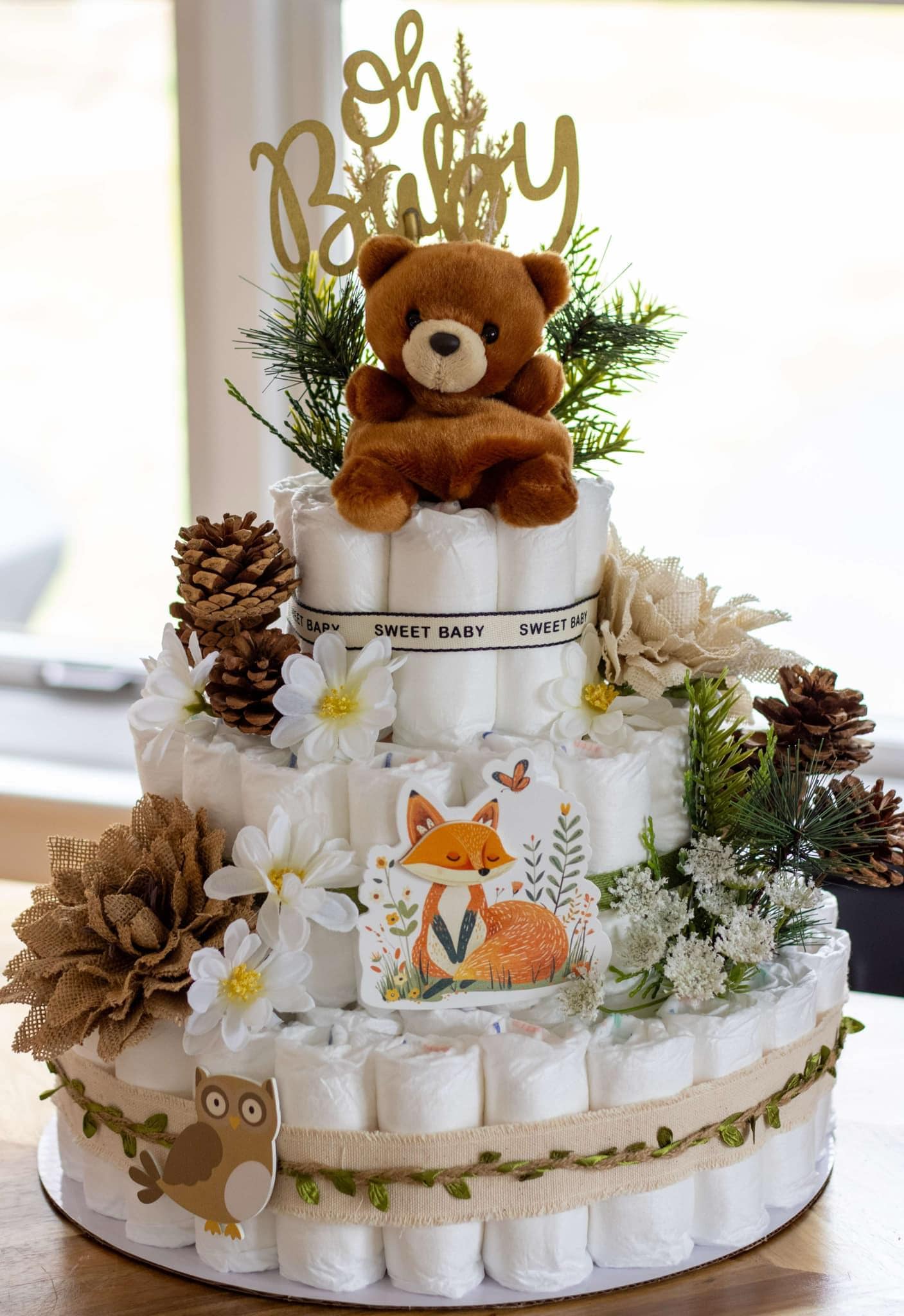 Woodland Diaper Cake