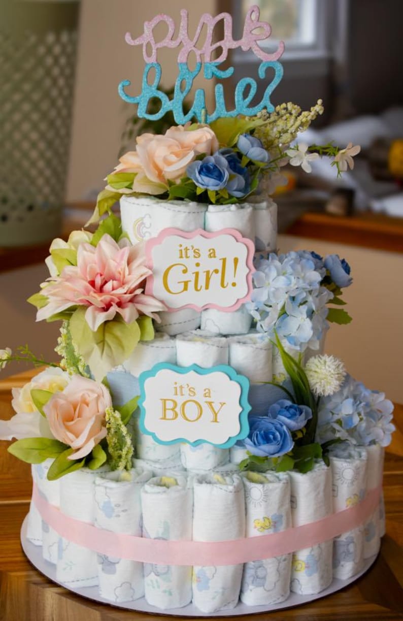 Gender Reveal Diaper Cake - Etsy