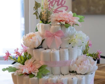 Baby girl diaper cake