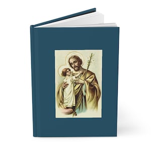 St Joseph Catholic Journal, Hardcover Journal, Mate, Color verde-azul, Tarjeta Sagrada Vintage, Papás Católicos y Mamás, Regalo de Ordenación