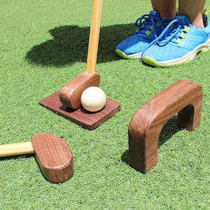 Wooden Golf Toy Set for Kids – Clubs, Ball, Slope & Gate / Kids Golf Game / Kids Outdoor Game / Perfect Birthday Gifts / Christmas Gifts