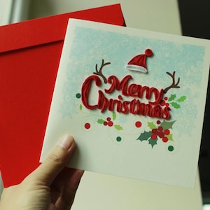 Tarjeta navideña de quilling / Tarjeta hecha a mano / Tarjeta navideña / Tarjeta de felicitación de quilling / Tarjeta de felicitación hecha a mano / Tarjeta de felicitación / Tarjeta para la familia