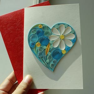 Unique Handmade Love Cards / Quilling Card /Valentine Cards / Love Cards / Anniversary Cards / Cards For Love Ones (Size 12cm x 08cm)