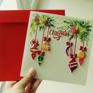 Quilling Weihnachtskarte / Handgemachte Karte / Weihnachtskarte / Quilling Grußkarte / Handgemachte Grußkarte / Grußkarte / Karte für Familie