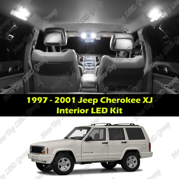 16pcs Super Bright White Interior LED Lights Kit Package Compatible for 1997 - 2001 Jeep Cherokee XJ