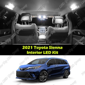 12pcs White Interior LED Lights Kit Package Compatible for 2021 Toyota Sienna