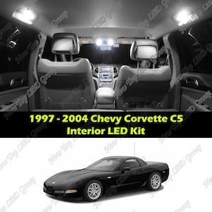 9pcs Super Bright White Interior LED Lights Kit Package Compatible for 1997 - 2004 Chevrolet Corvette C5