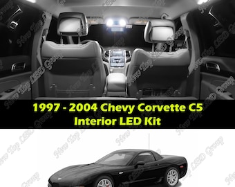 9pcs Super Bright White Interior LED Lights Kit Package Compatible for 1997 - 2004 Chevrolet Corvette C5