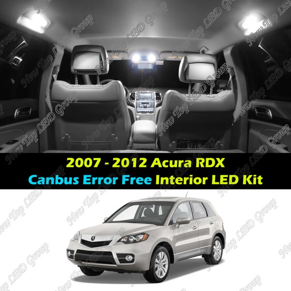 CANBUS Error Free White Interior LED Lights Kit Package Compatible for 2007 - 2012 Acura RDX