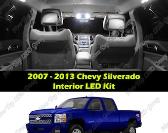 12pcs White Interior LED Lights Kit Package Compatible for 2007 - 2013 Chevrolet Silverado 1500 2500