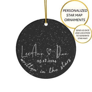 Stern Karte Ornament, Celestial Star Map Personalisierter Nachthimmel Personalisiertes Paar Geschenk Jahrestag, Geschenk für Frau, Geschenk für Mann Astronomie Liebhaber