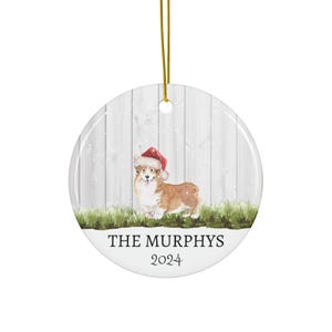 Custom Christmas Ornament Personalized Family Name Welch Corgi Ornament Ceramic Housewarming Gift