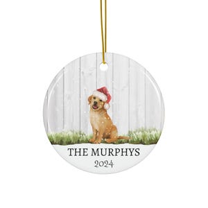 Custom Christmas Ornament Personalized Family Name Labrador Retriever Lab Ornament Ceramic Housewarming Gift