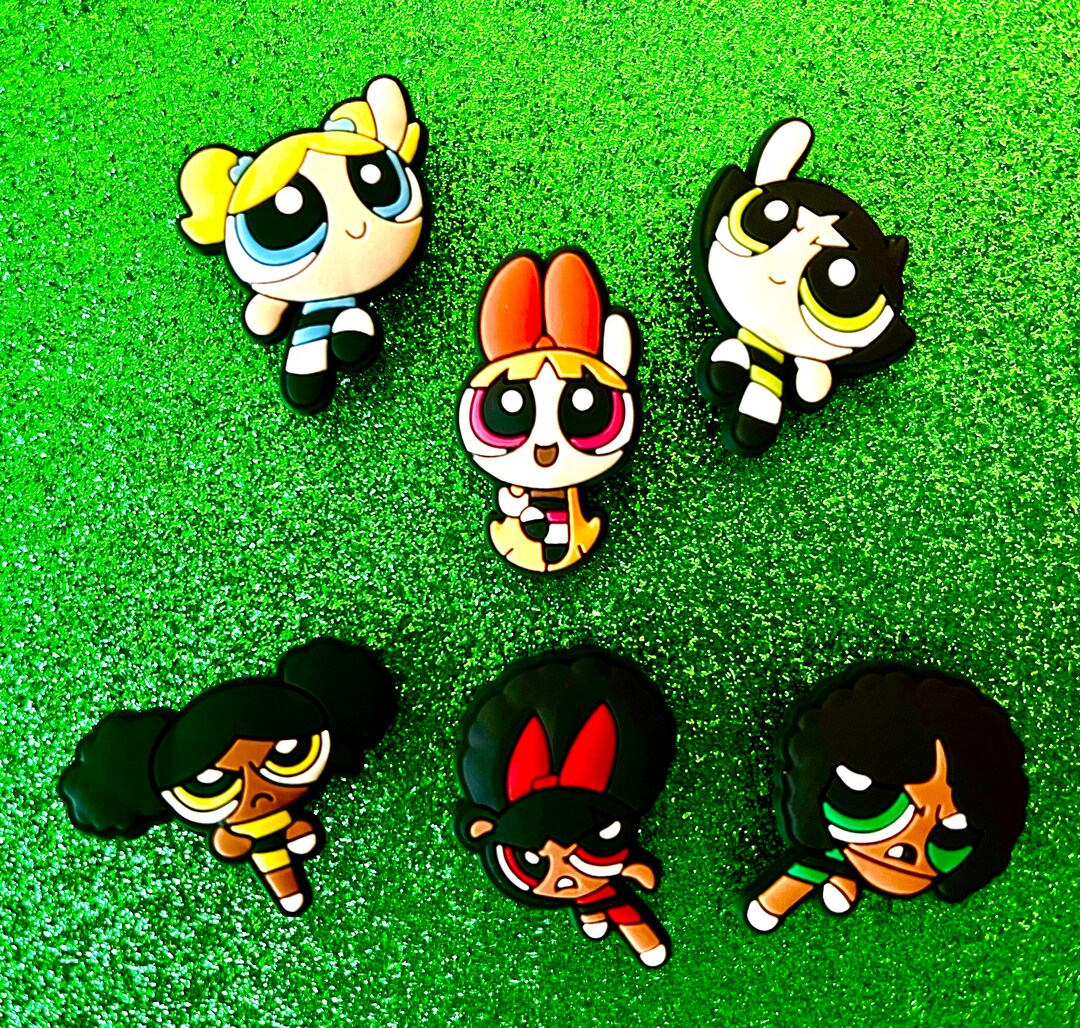 Power Puff Inspired Jibbitz Girls Croc Charmsblack Power Girl Croc