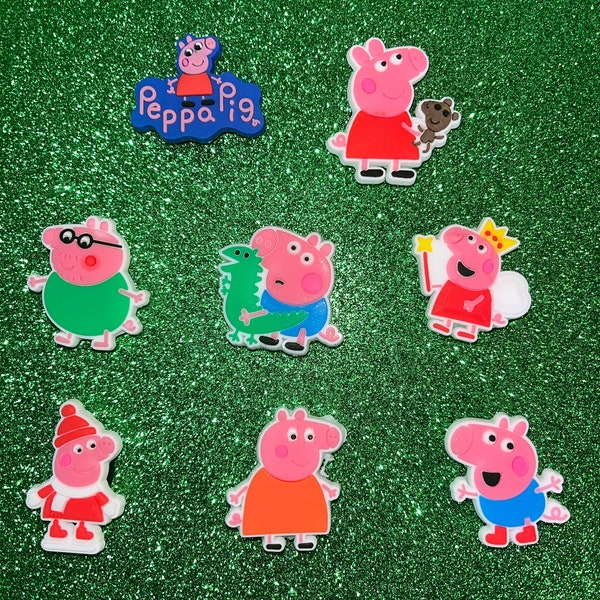 Jibbitz inspirado en Peppa Pig / Jibbitz lindo / Encantos de moda / Encantos de mochila