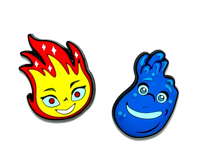 Elemental Movie Elemental Firegirl & Waterboy Ember Wade Jibbitz Etsy