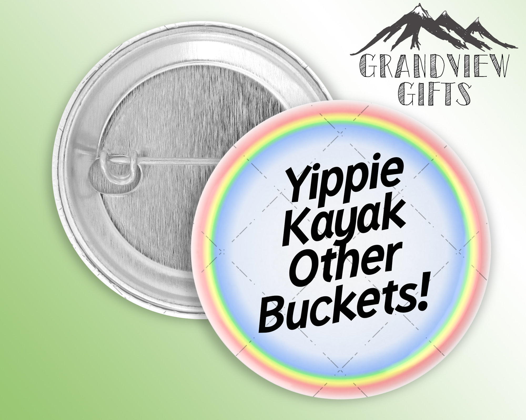 Yippie Kayak Other Buckets Handmade 1.5 Pinback Etsy