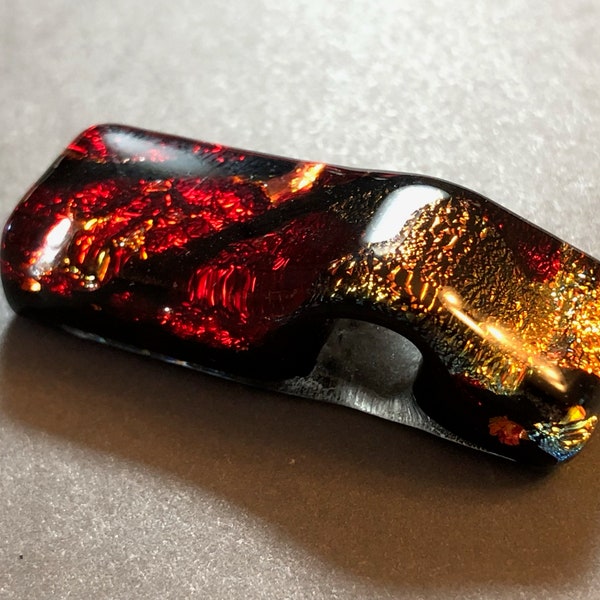 The Fire Within Dichroic Glass Pendant, Fused Glass Pendant, Red Fused Glass, Red Dichroic Glass