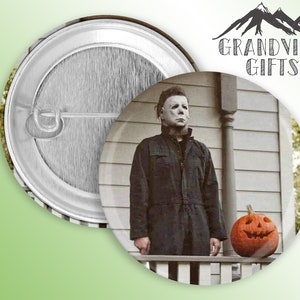 Michael Myers 1.5" handmade pinback button, Halloween Mask