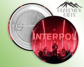 Interpol 1.5" pinback button, Interpol in concert